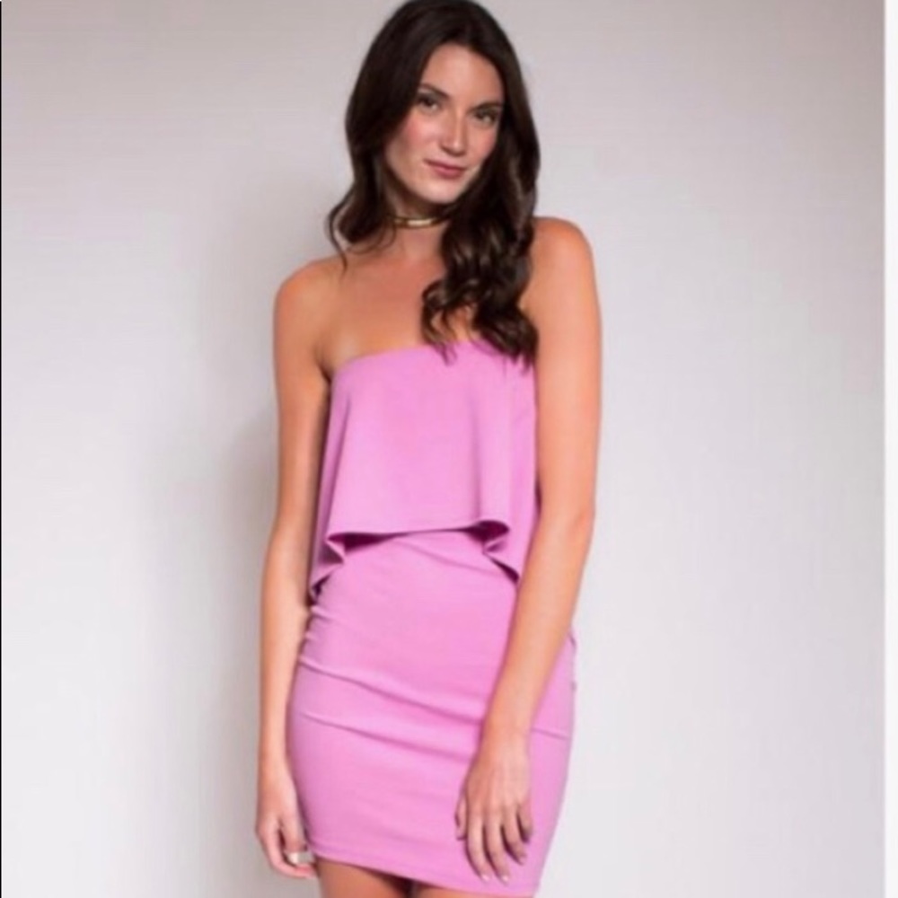 strapless ruffle dress